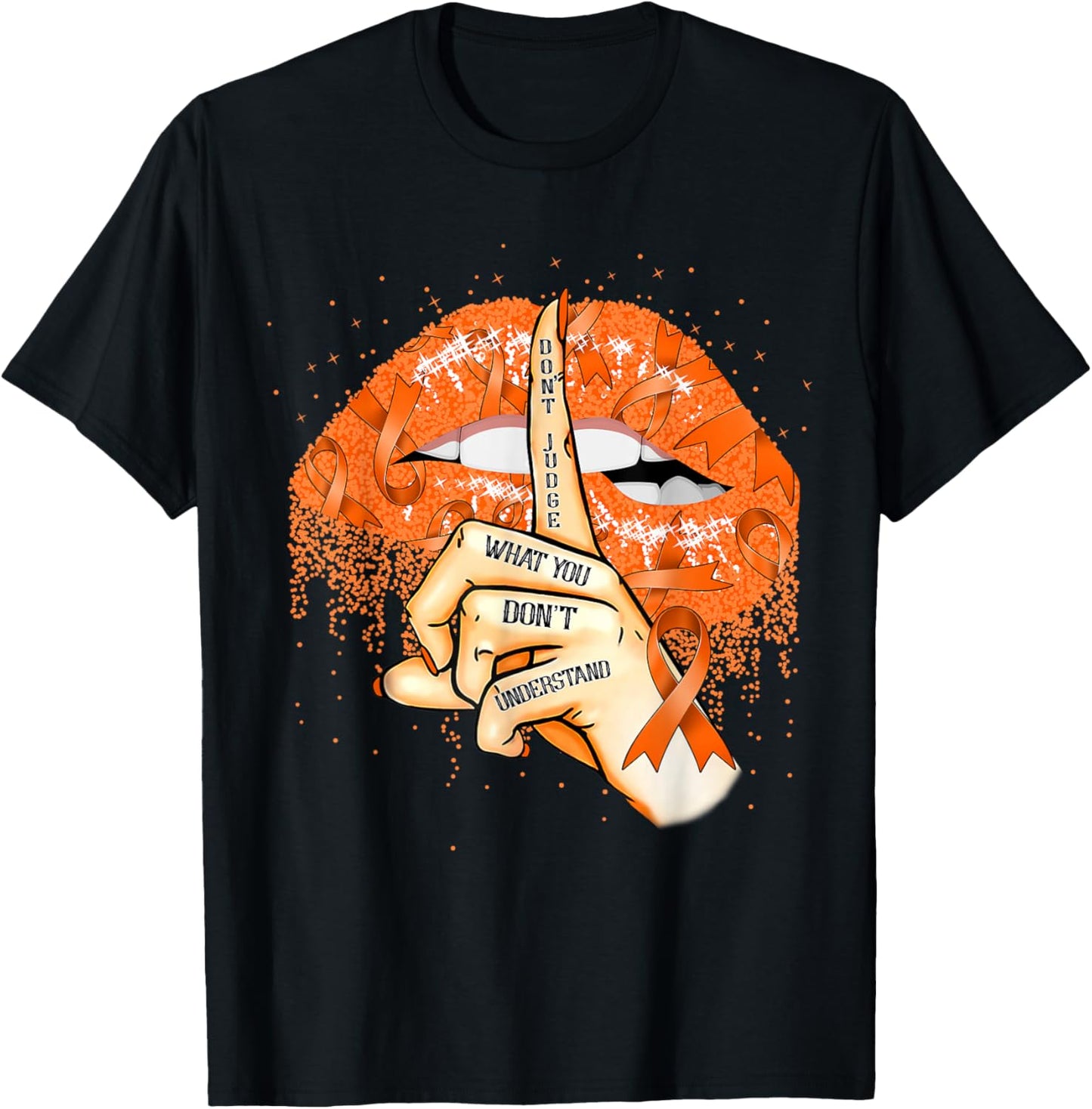Don't Judge What You Don't Understand Multiple Sclerosis Lip T-Shirt - T-Shirt | Black