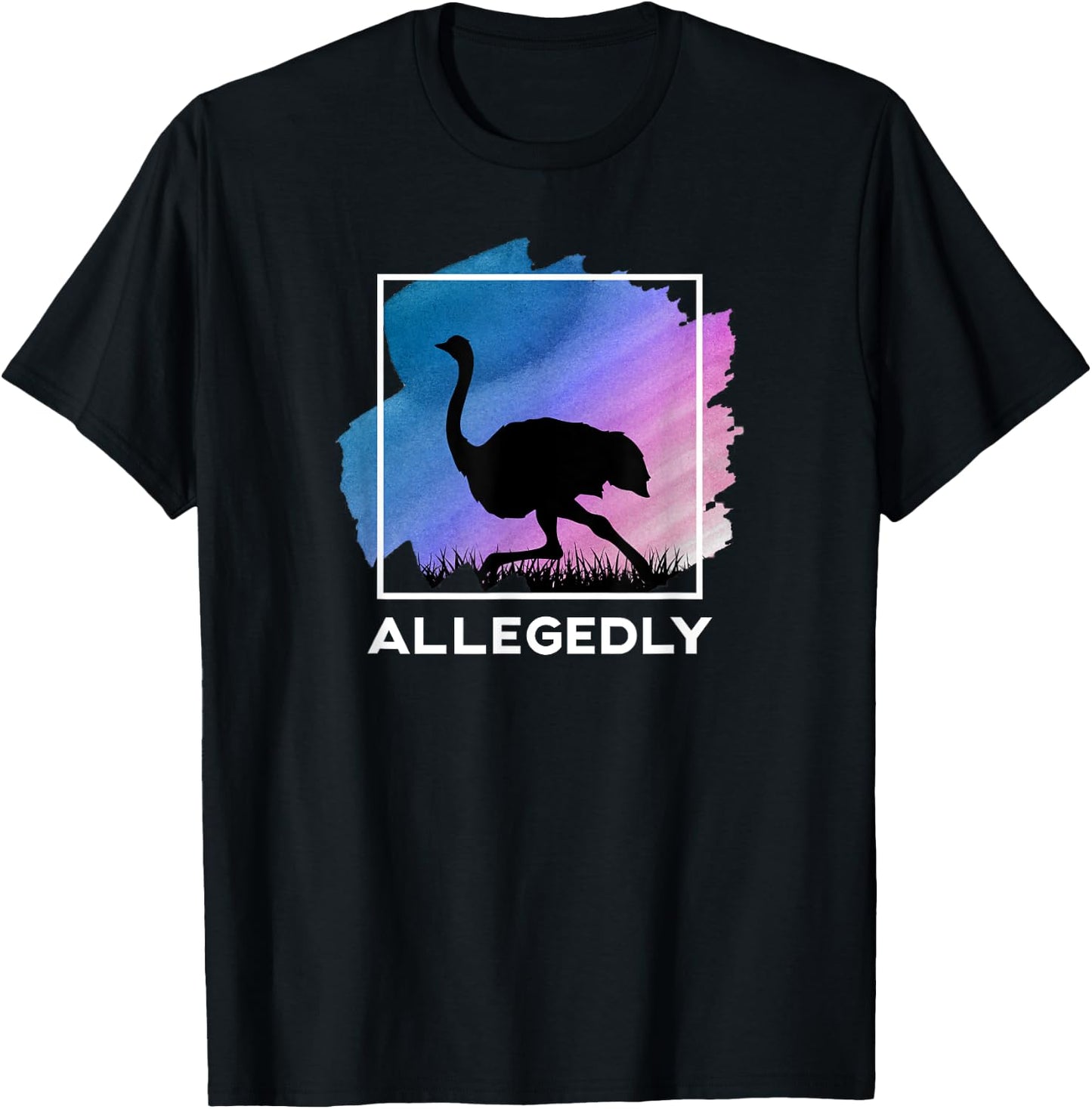 Allegedly Ostrich Funny Flightless Bird T-Shirt - T-Shirt | Black