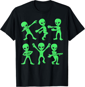 Dancing Aliens Dance Challenge Boys Girls Kids Halloween Small T-Shirt - T-Shirt | Black