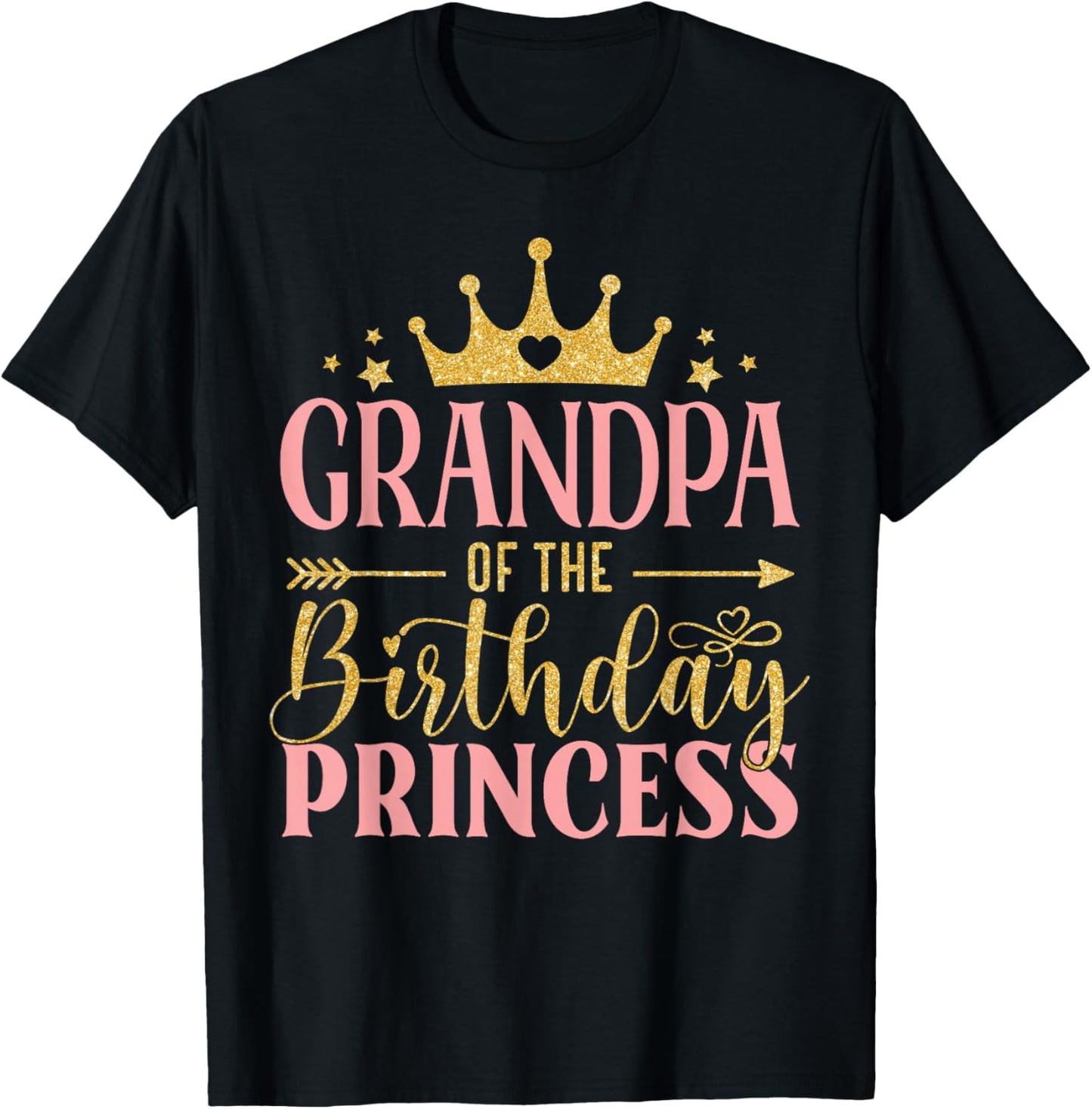 Birthday For Girl Outfit Grandpa Of The Birthday Princess T-Shirt - T-Shirt | Black