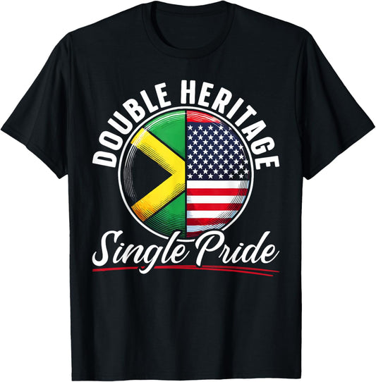 Half Jamaican Half American USA Flag Jamaica America T-Shirt - T-Shirt | Black