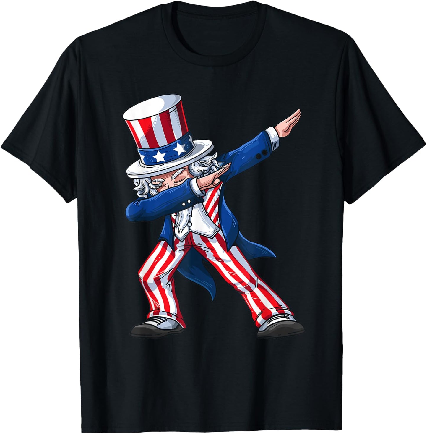 Dabbing Uncle Sam | Funny Dab Dance 4th Of July Gift T-Shirt - T-Shirt | Black