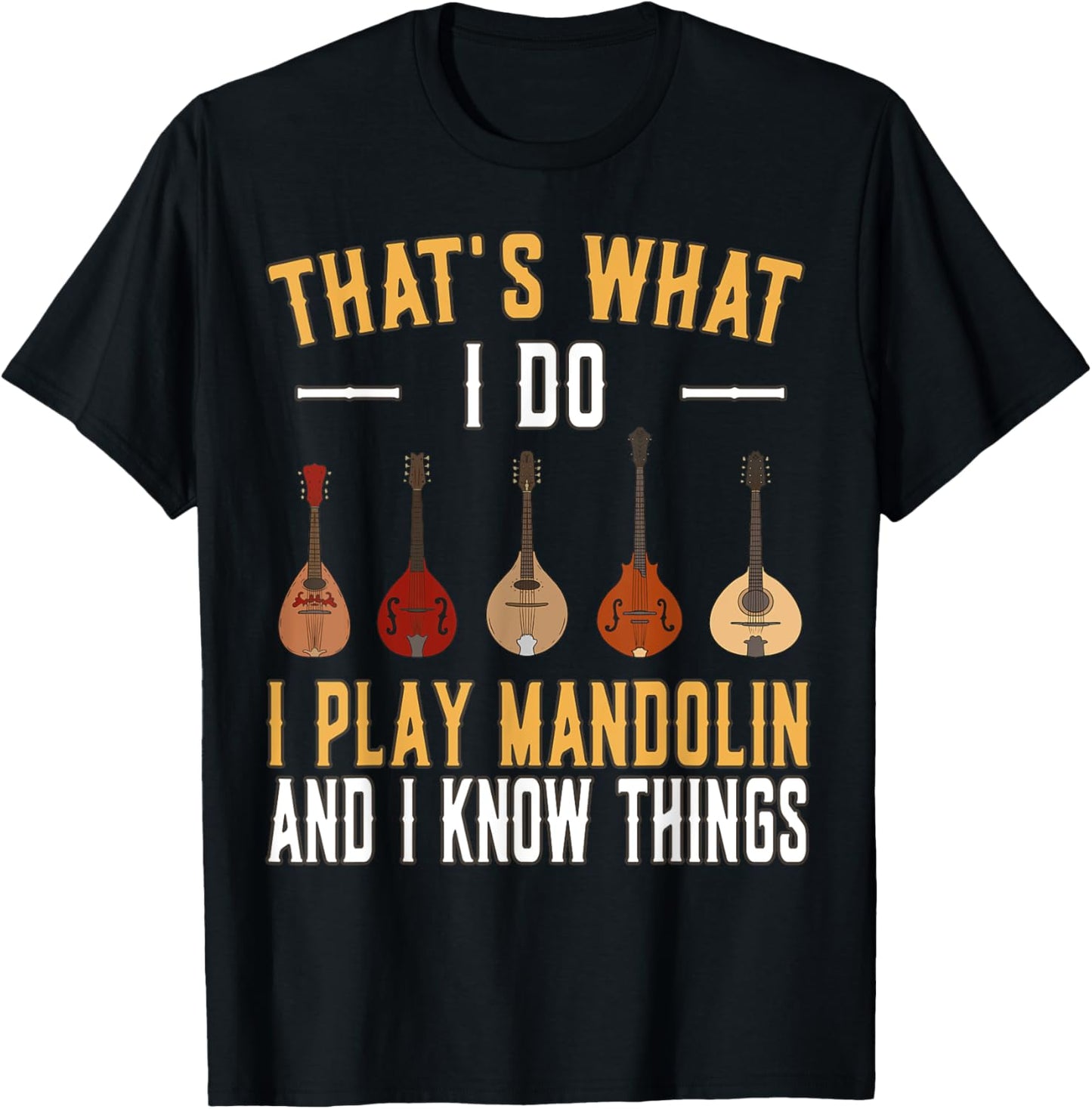 Thats what I do I play Mandolin Mandolins Music Mandolin T-Shirt - T-Shirt | Black