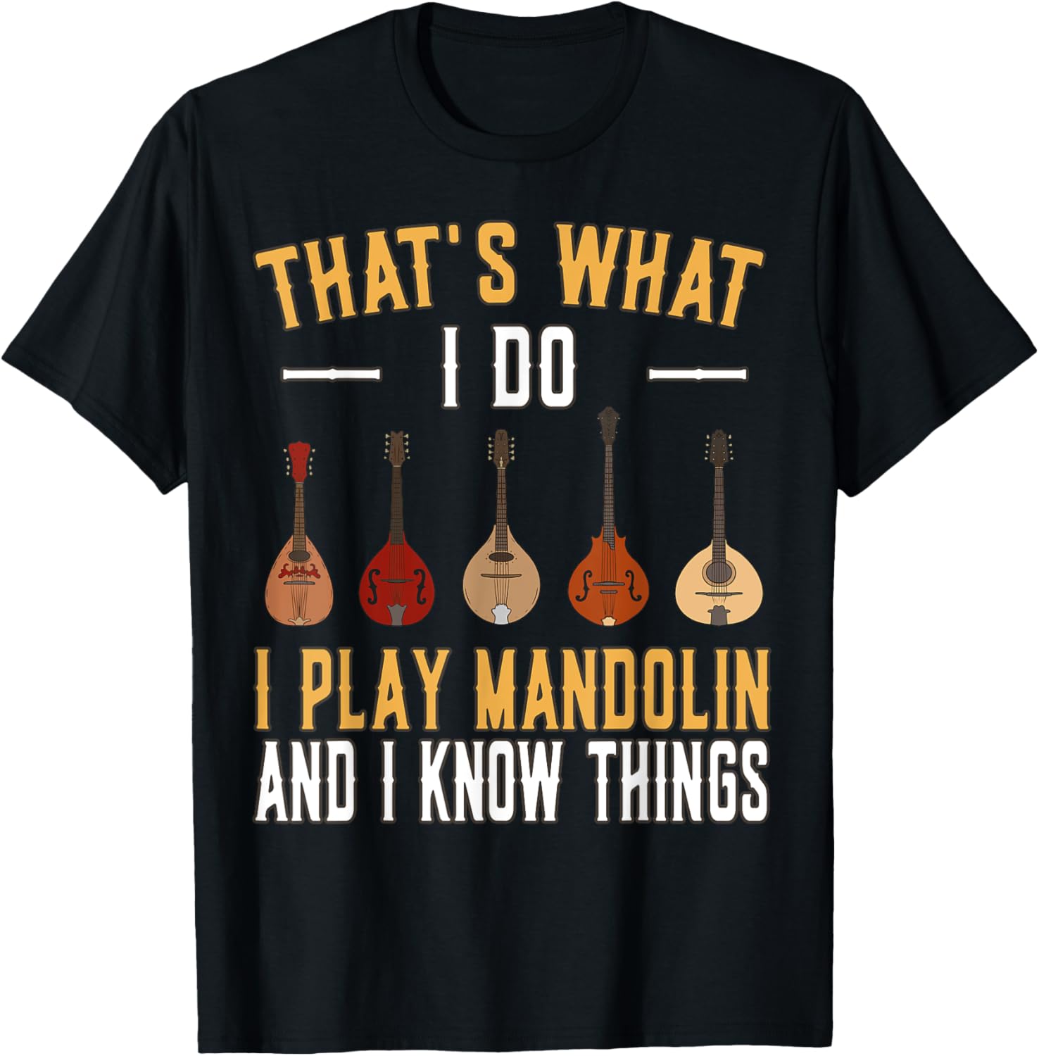 Thats what I do I play Mandolin Mandolins Music Mandolin T-Shirt - T-Shirt | Black