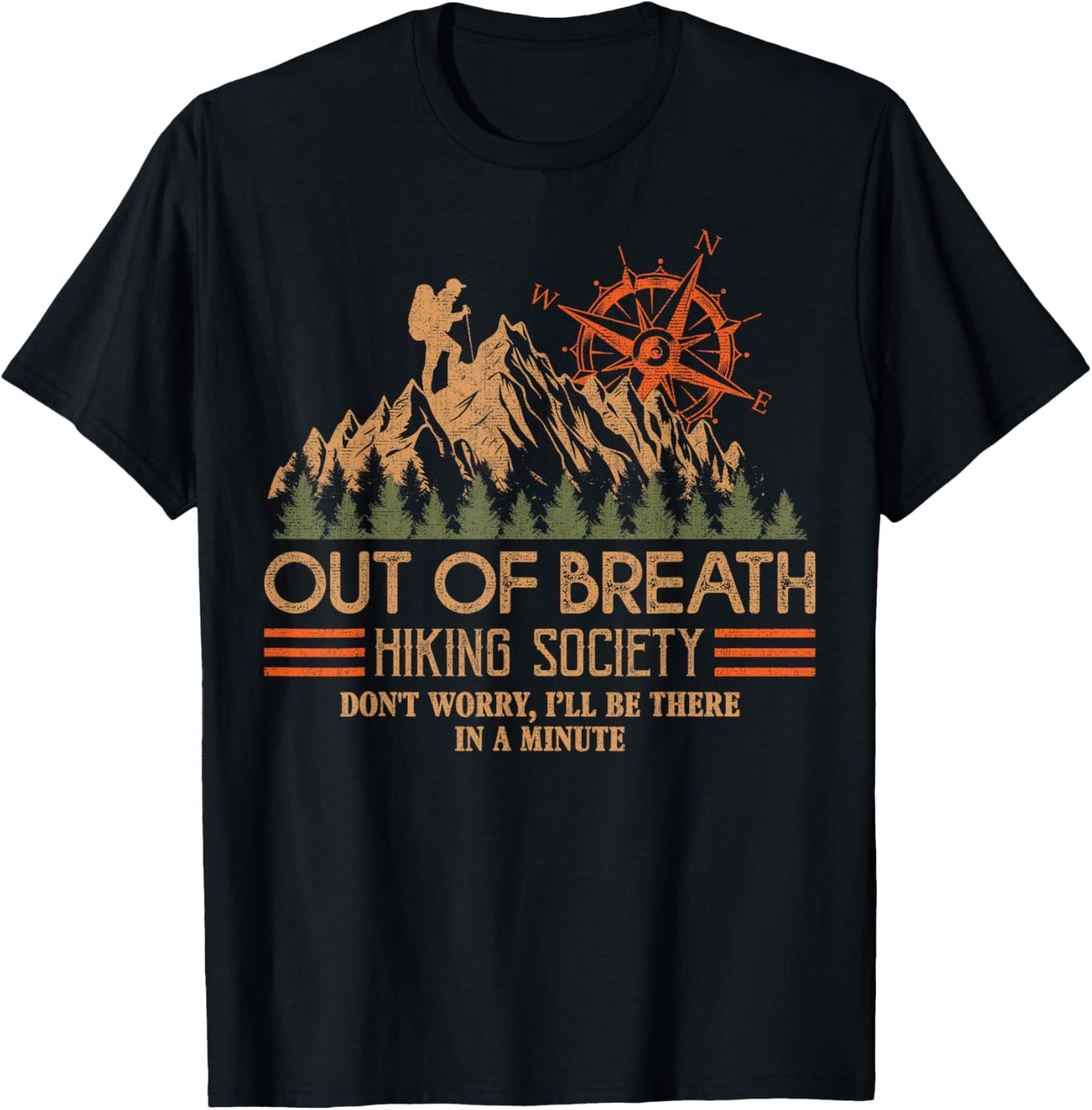 Out of Breath Hiking Society T-Shirt - T-Shirt | Black