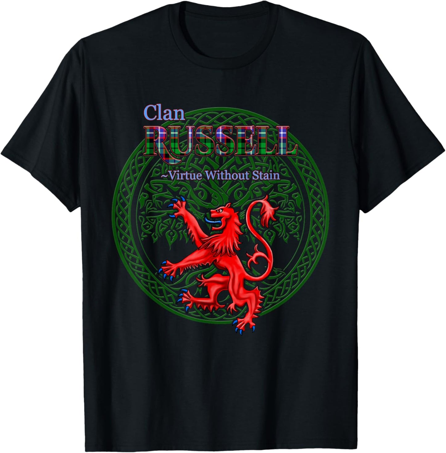 Russell Scottish Clan Pride Family Motto T-Shirt - T-Shirt | Black