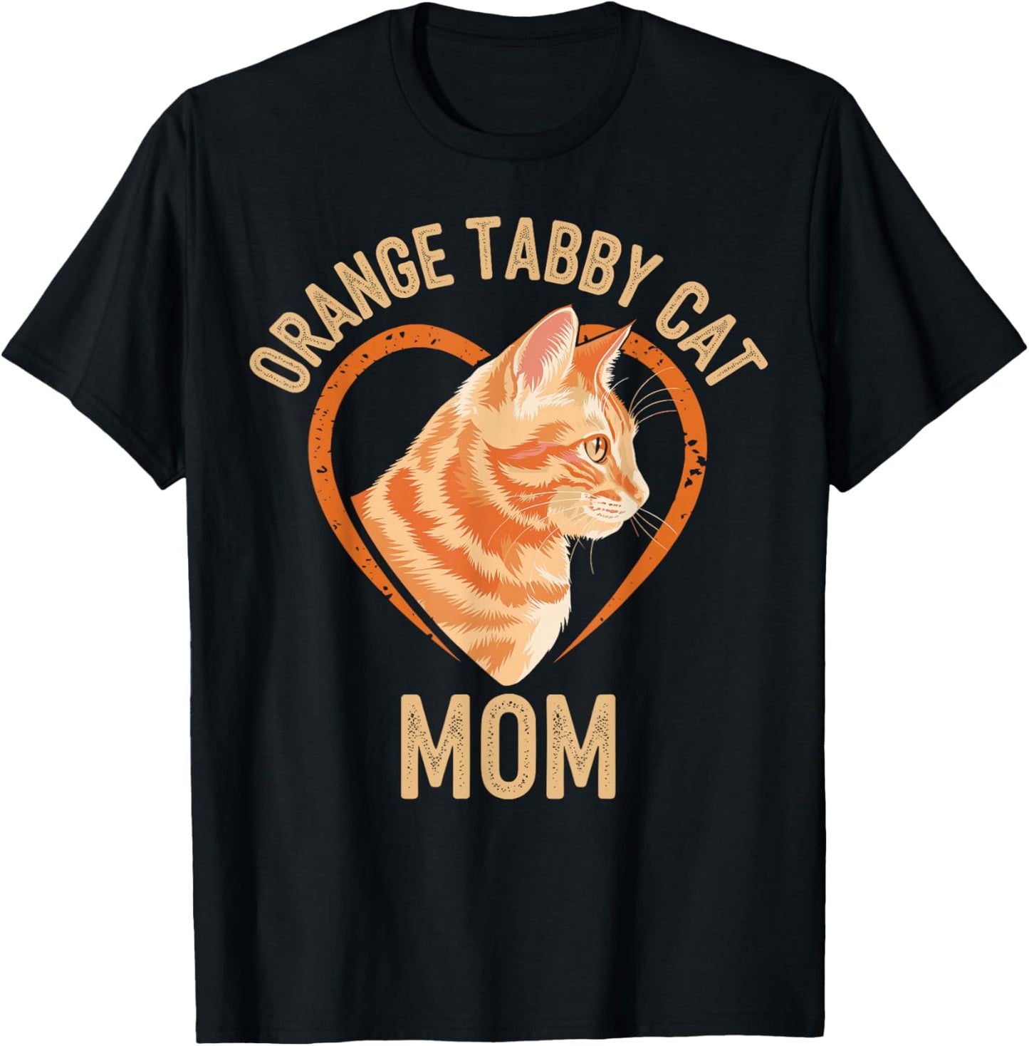 Tabby Cat Orange Cat Mom T-Shirt - T-Shirt | Black