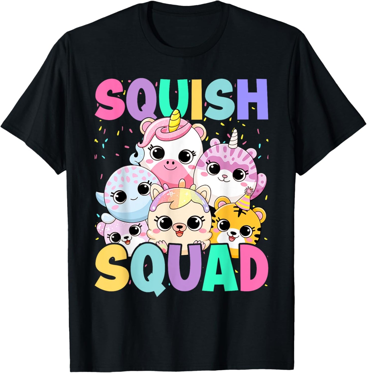 Squish Squad Birthday For Girls Kids Toddlers T-Shirt - T-Shirt | Black