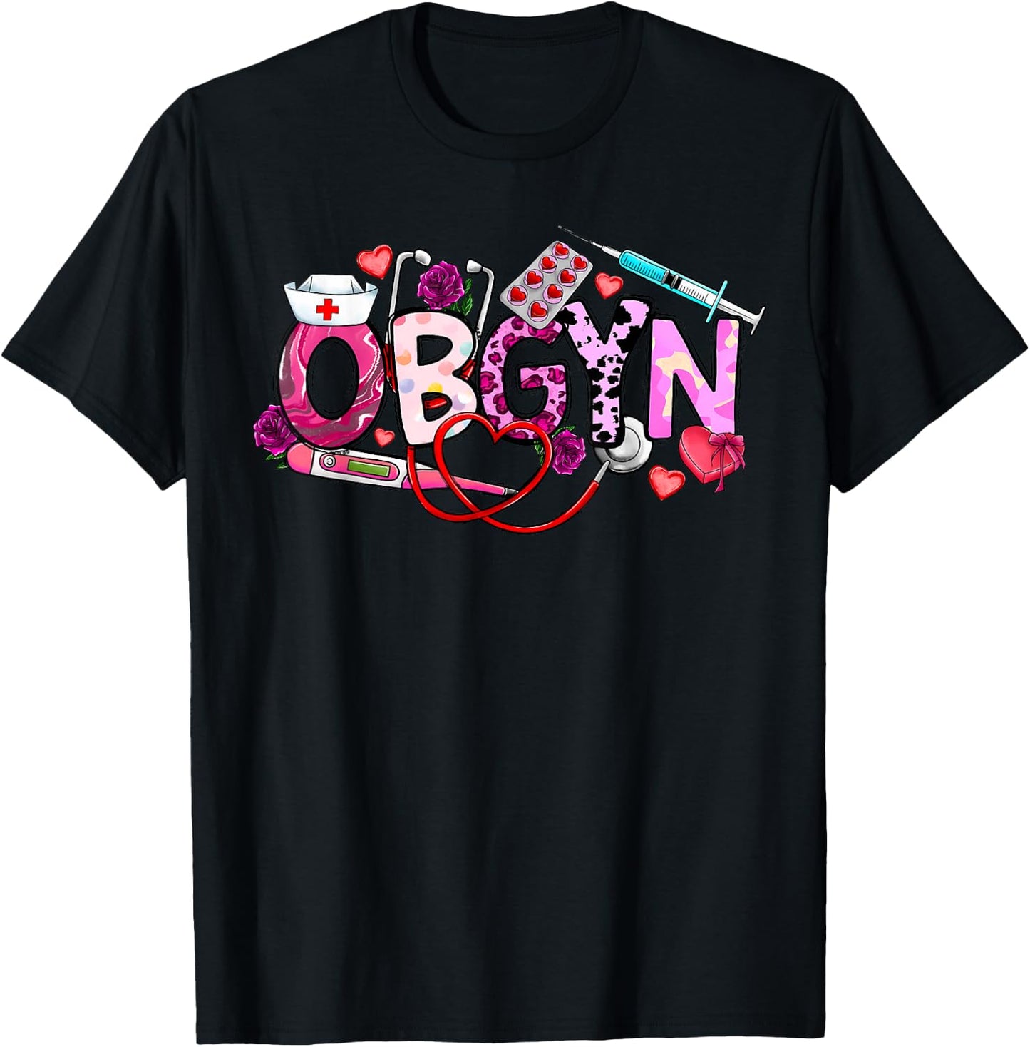 OBGYN Valentine's Day Gynecologist Obstetrician OBGYN Doctor T-Shirt - T-Shirt | Black