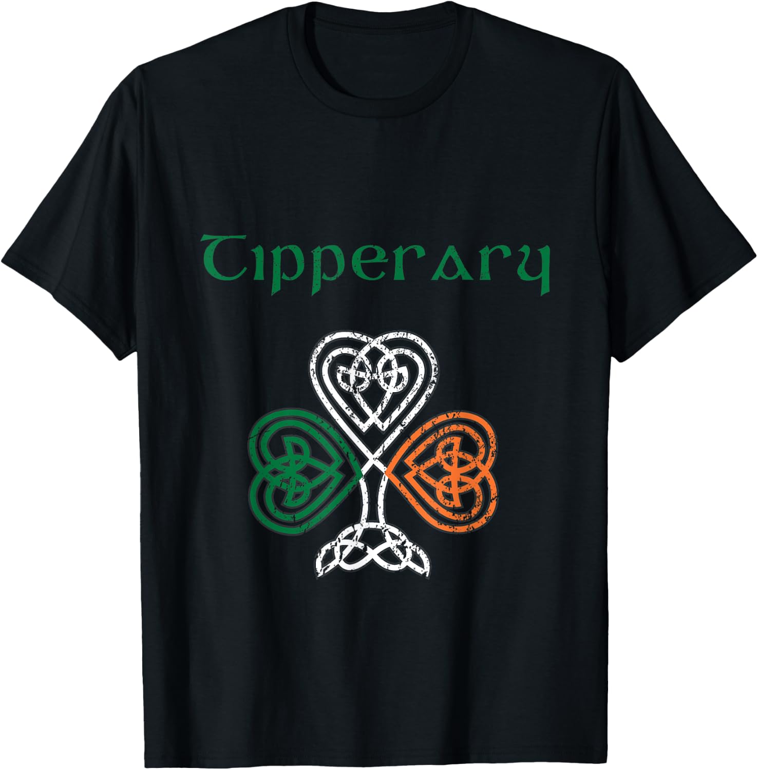 County Tipperary Shamrock Ireland Flag, craic and ceol T-Shirt - T-Shirt | Black