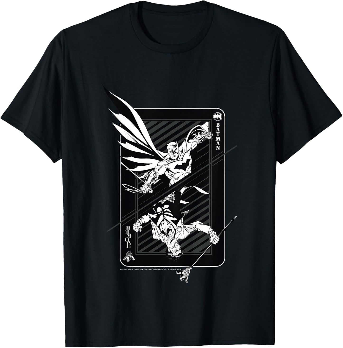Kids DC Comics Batman And Joker Card Poster T-Shirt - T-Shirt | Black