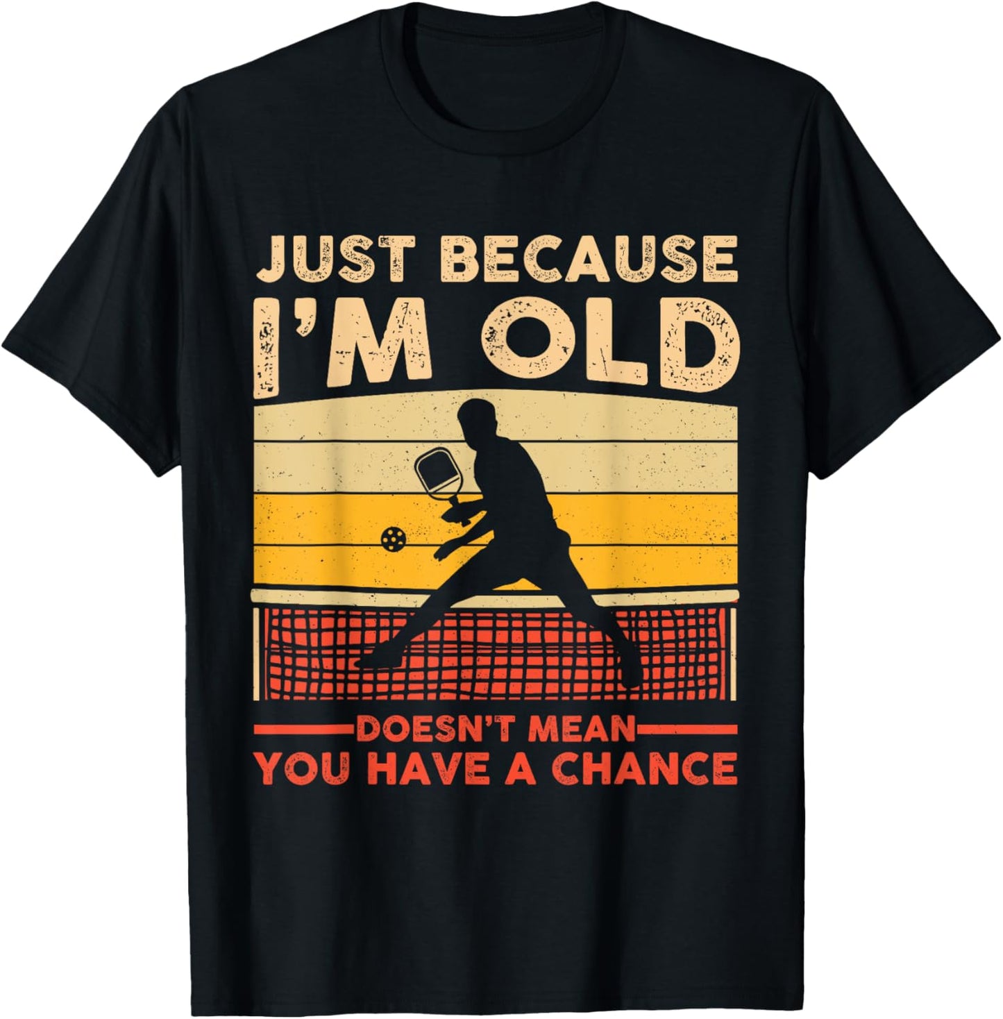 Funny Pickleball Old Man Women Paddle Pickleball Player T-Shirt - T-Shirt | Black