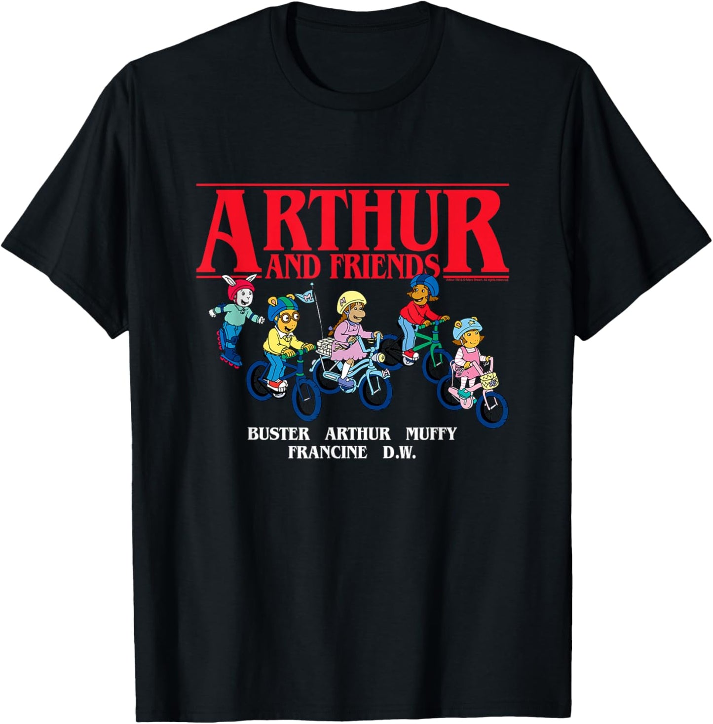 Arthur Arthur & Friends on Bikes T-Shirt - T-Shirt | Black