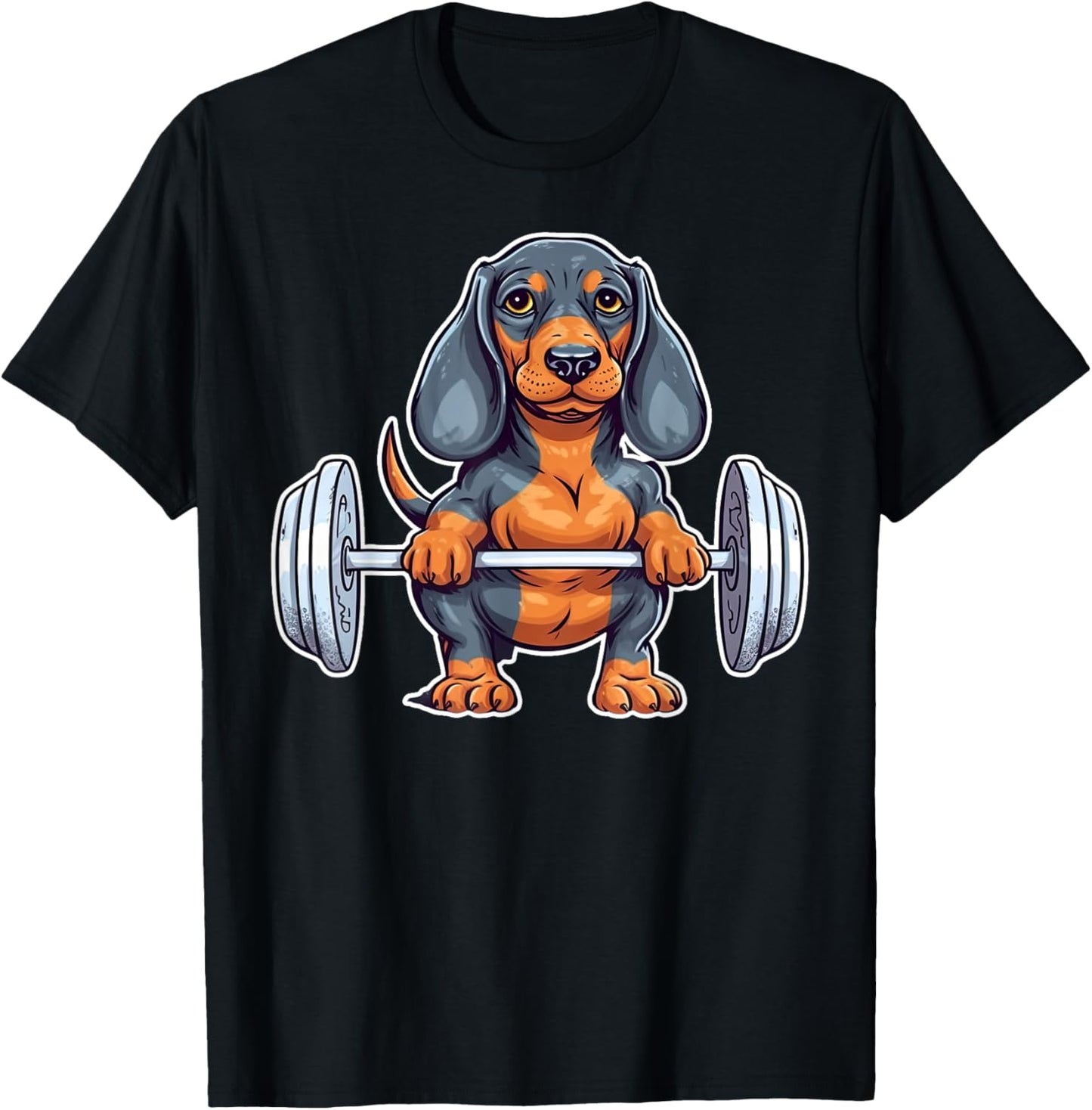 Dachshund Weightlifting Funny Deadlift Men Fitness Gym Gifts T-Shirt - T-Shirt | Black