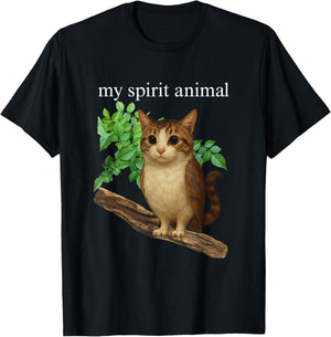 Funny Meowl Meme, Cat Owl Meme Brainrot Gen Alpha T-Shirt - T-Shirt | Black