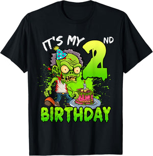 It's My 2nd Birthday Zombie Lover 2 Year Old Boys Girls T-Shirt - T-Shirt | Black