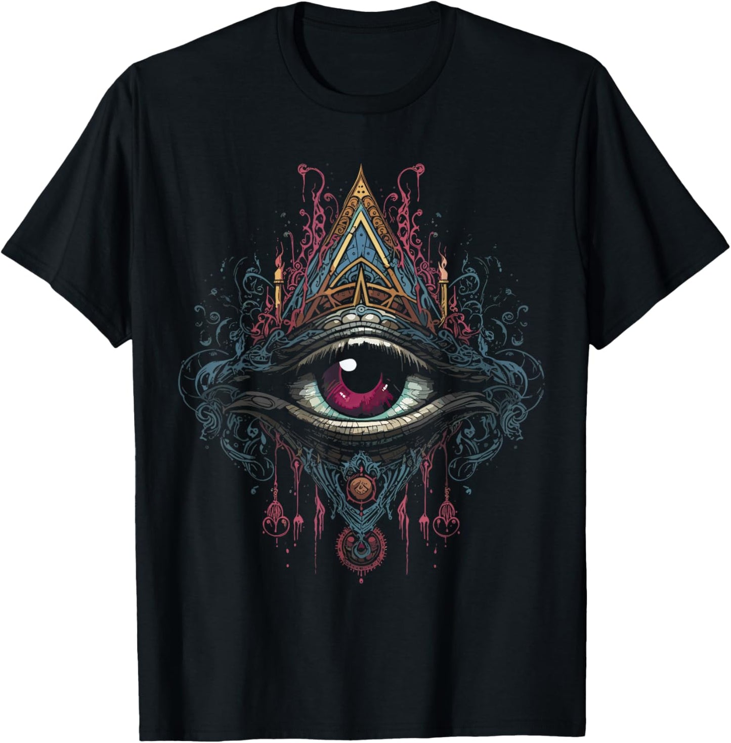 Mystic Goth Art - Dark Magic and Esoteric Apparel Third Eyeball Goth Eye Spiritual Enlightenment Witchcraft T-Shirt - T-Shirt | Black
