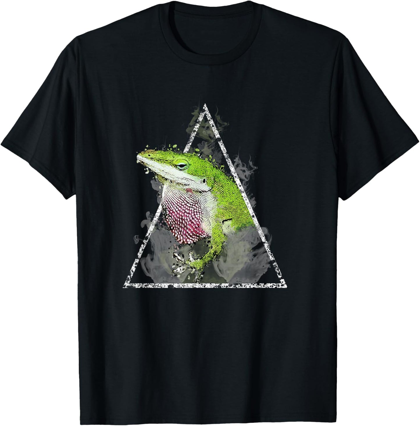 Anole Green Lizard Pet Anoles Reptile Smoke T-Shirt - T-Shirt | Black