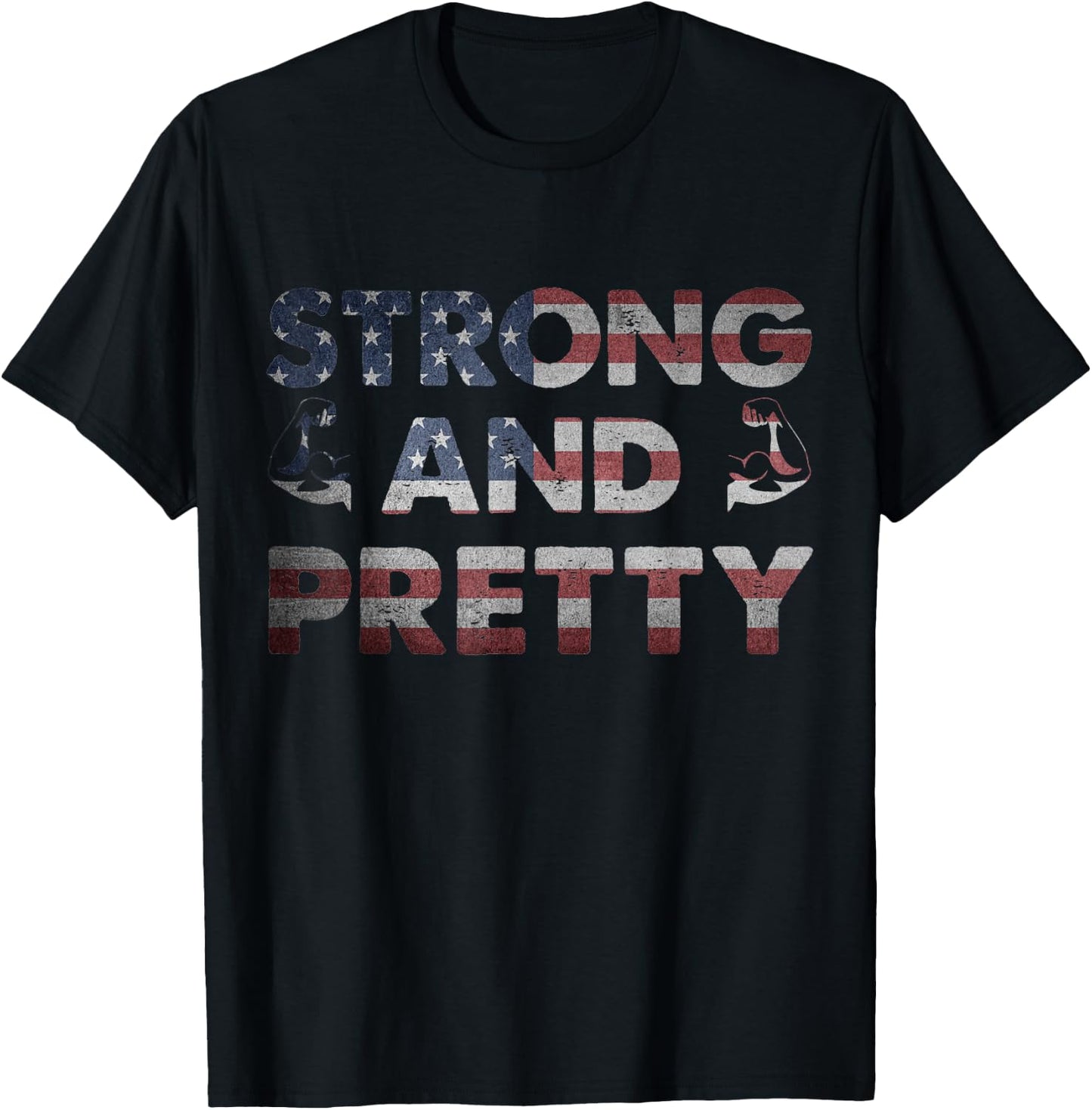 Workout Quote Old Man Lifting Weight Strong And Pretty T-Shirt - T-Shirt | Black