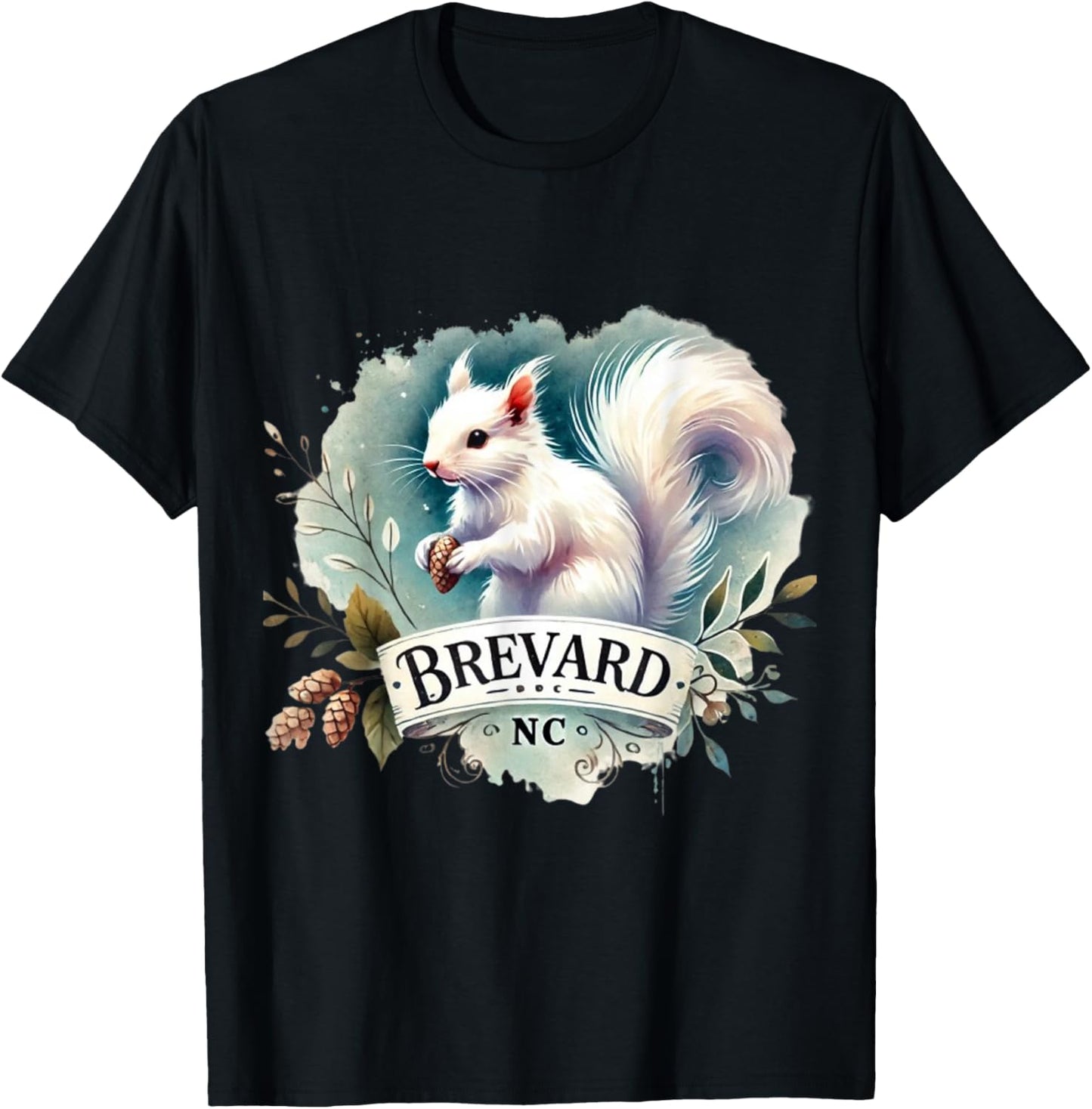 Salter Designs Brevard NC White Squirrel Kids Classic Fit Polyester 100% Black Short Sleeve T-Shirt - T-Shirt | Black