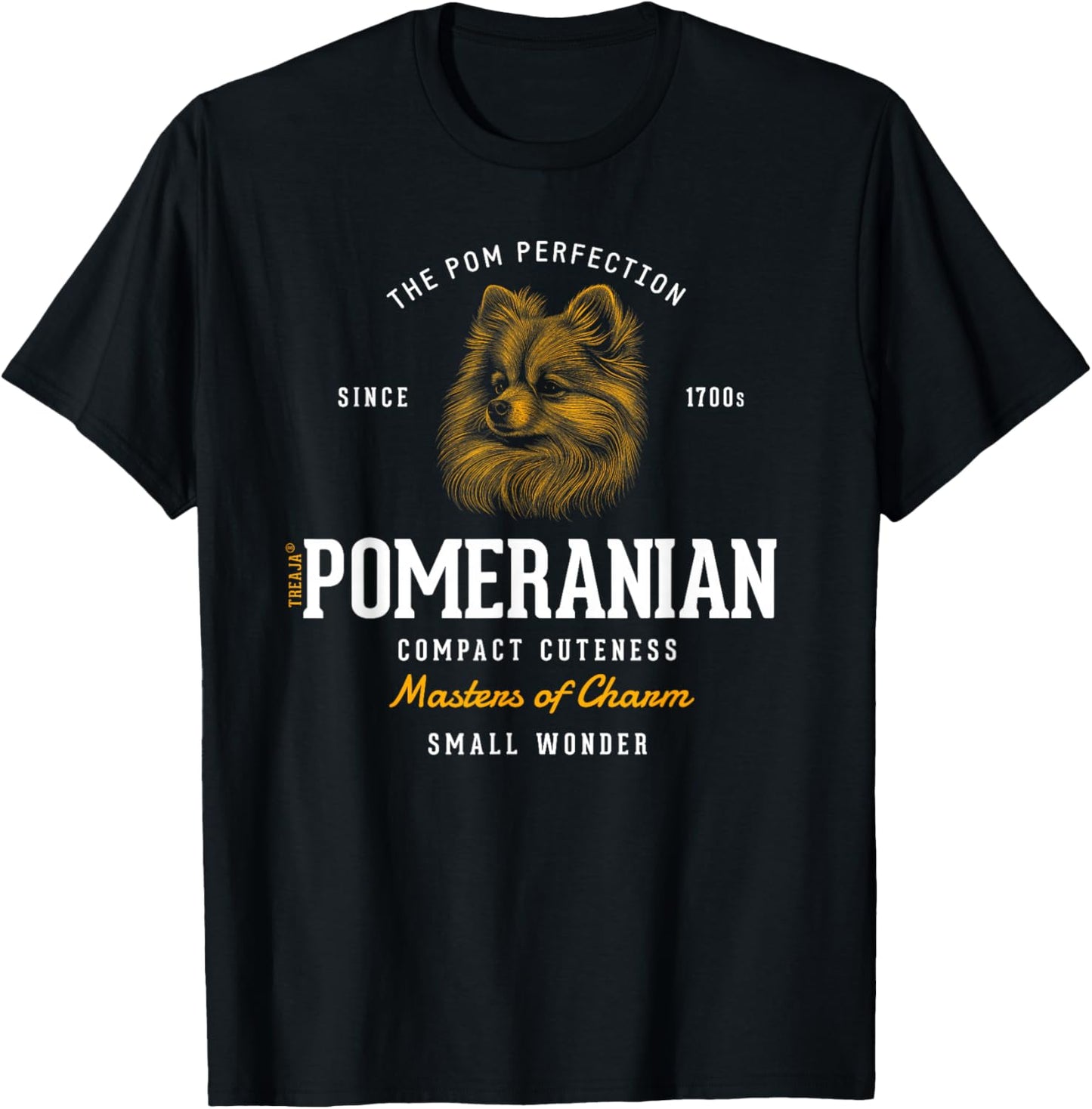 Vintage Styled Retro Pomeranian T-Shirt - T-Shirt | Black