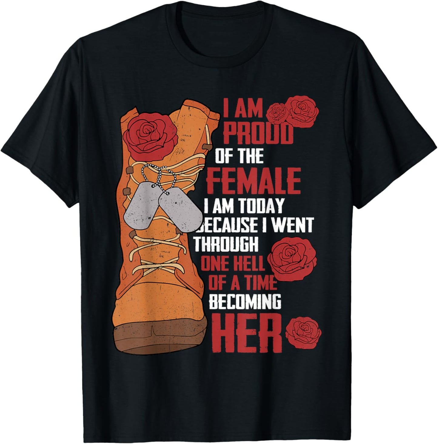 Patriotic Veteran Women Army Retired Retirement Military T-Shirt - T-Shirt | Black