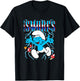 The Smurfs Chrome Logo & Mushrooms Retro Cartoon T-Shirt - T-Shirt | Black