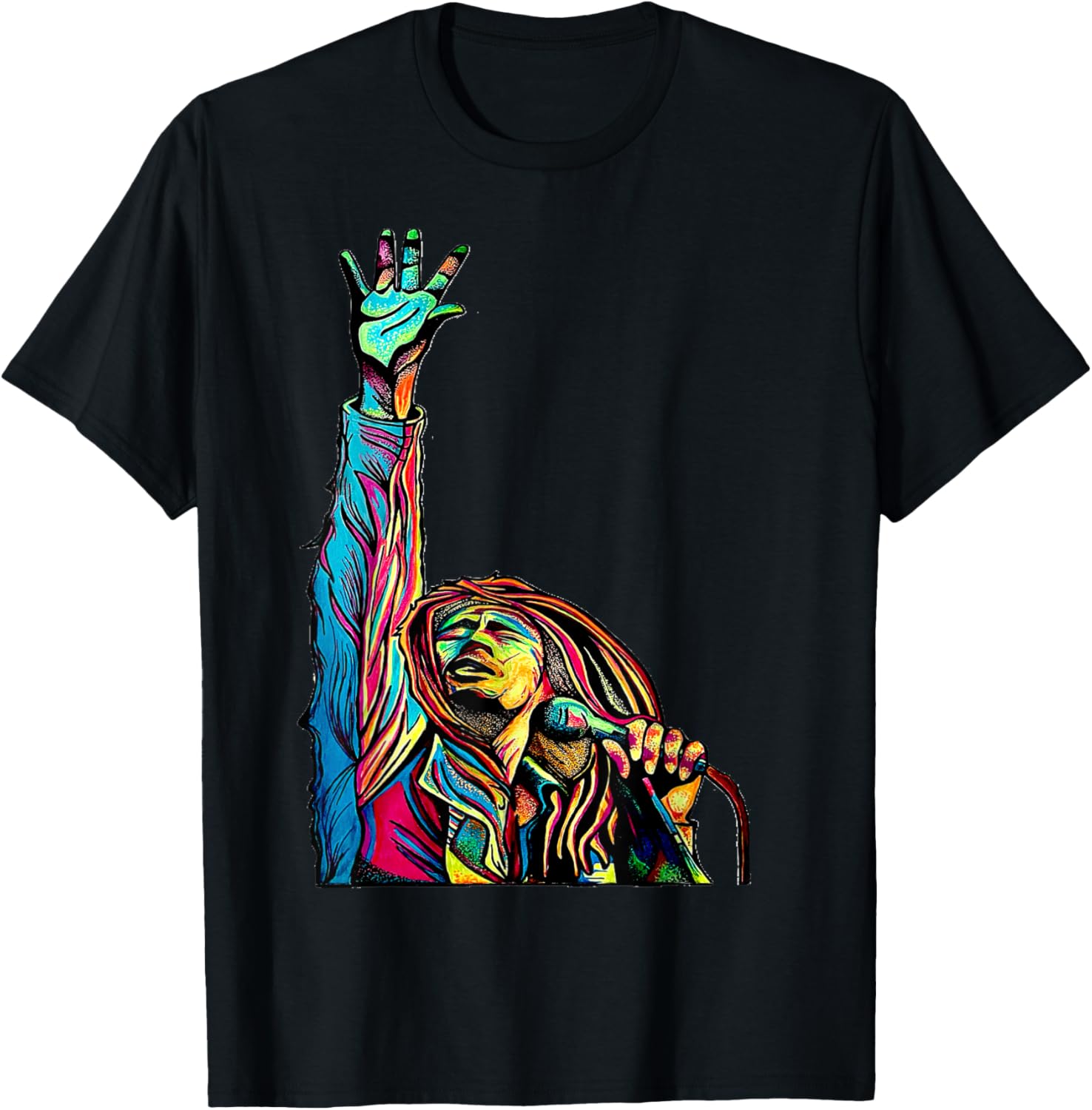 Colorful Reggae T-Shirt - T-Shirt | Black