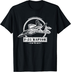 F-22 Raptor Aircraft T-Shirt - T-Shirt | Black