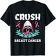 Kids Crush Pink Shark Breast Cancer Awareness Kids Toddler Boys T-Shirt - T-Shirt | Black