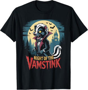 Skunk Stink Badger Vampire Vamstink Halloween T-Shirt - T-Shirt | Black