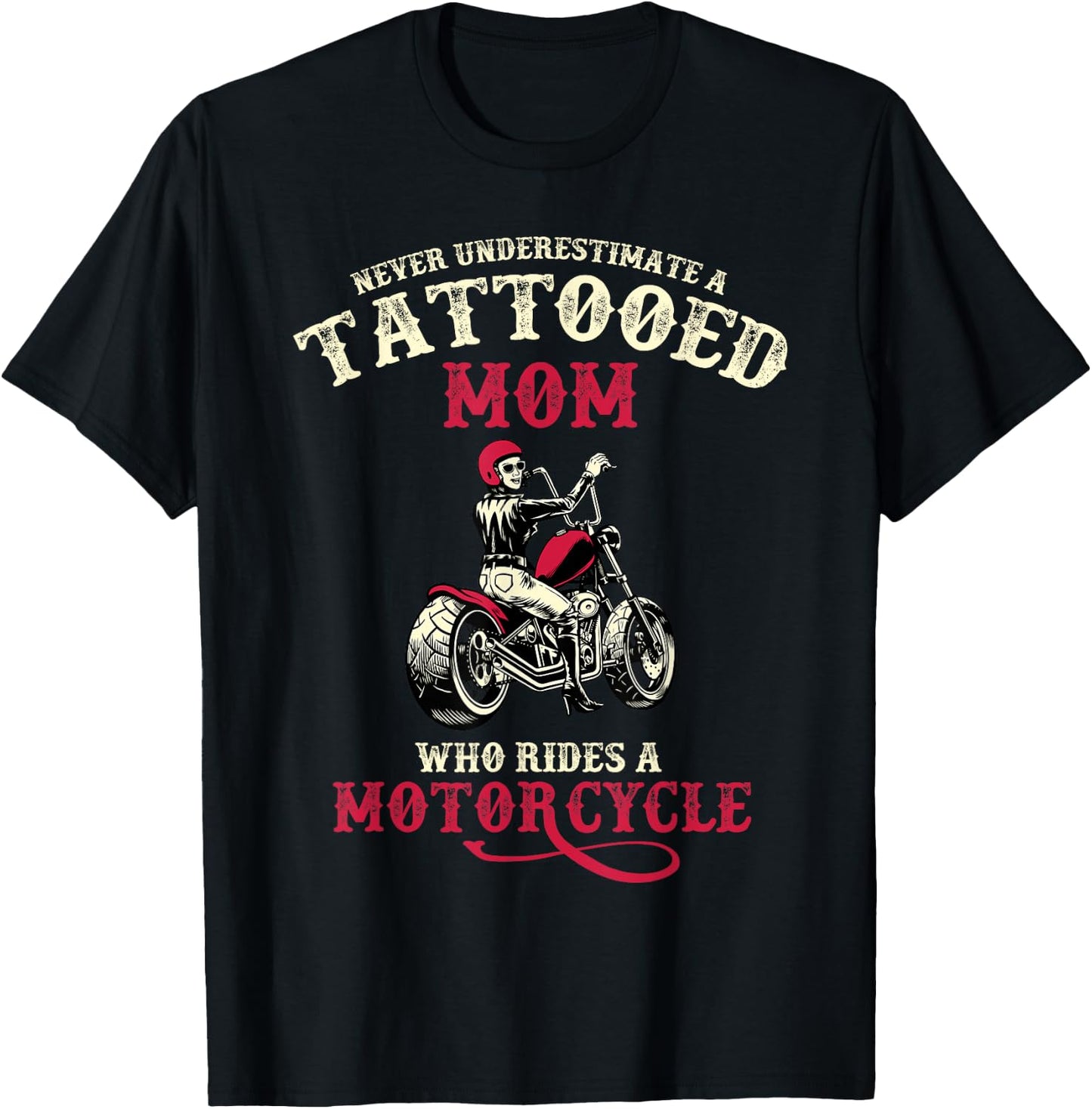 Body Art Tattoo Mum Mother's Day Gift Motorcyclist T-Shirt - T-Shirt | Black