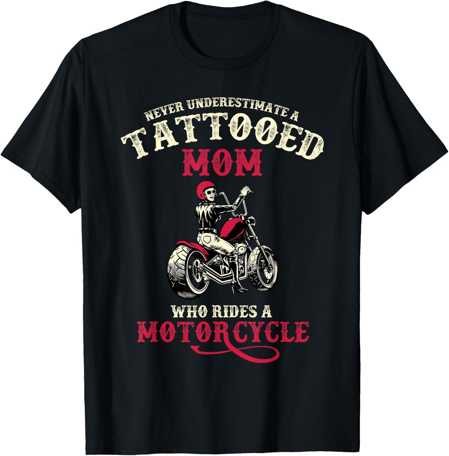 Body Art Tattoo Mum Mother's Day Gift Motorcyclist T-Shirt - T-Shirt | Black