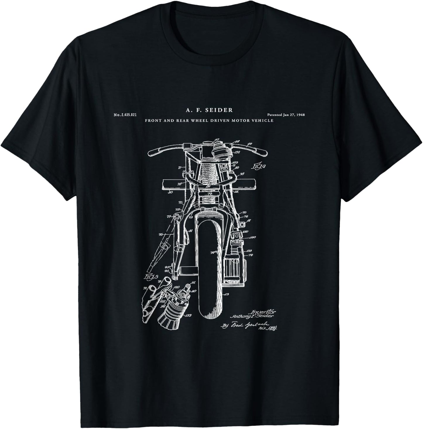 Motorcycle Patent - Bike T T-Shirt - T-Shirt | Black