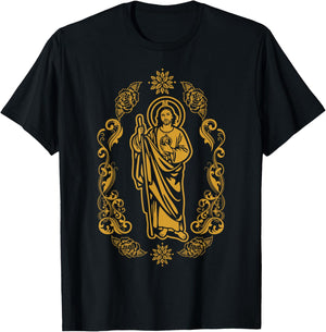 San Judas Tadeo Religious Mexican Saint Jude Christian T-Shirt - T-Shirt | Black