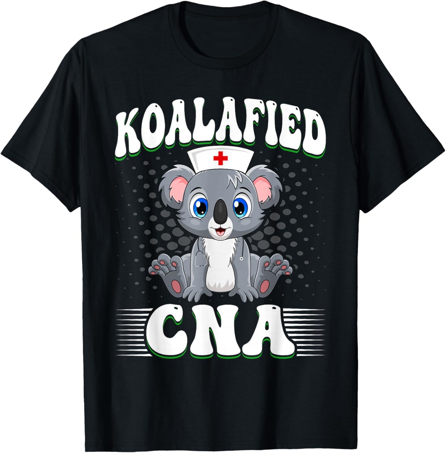 Koalafied CNA - Koala Lover Certified Nurse Assistant Pun T-Shirt - T-Shirt | Black