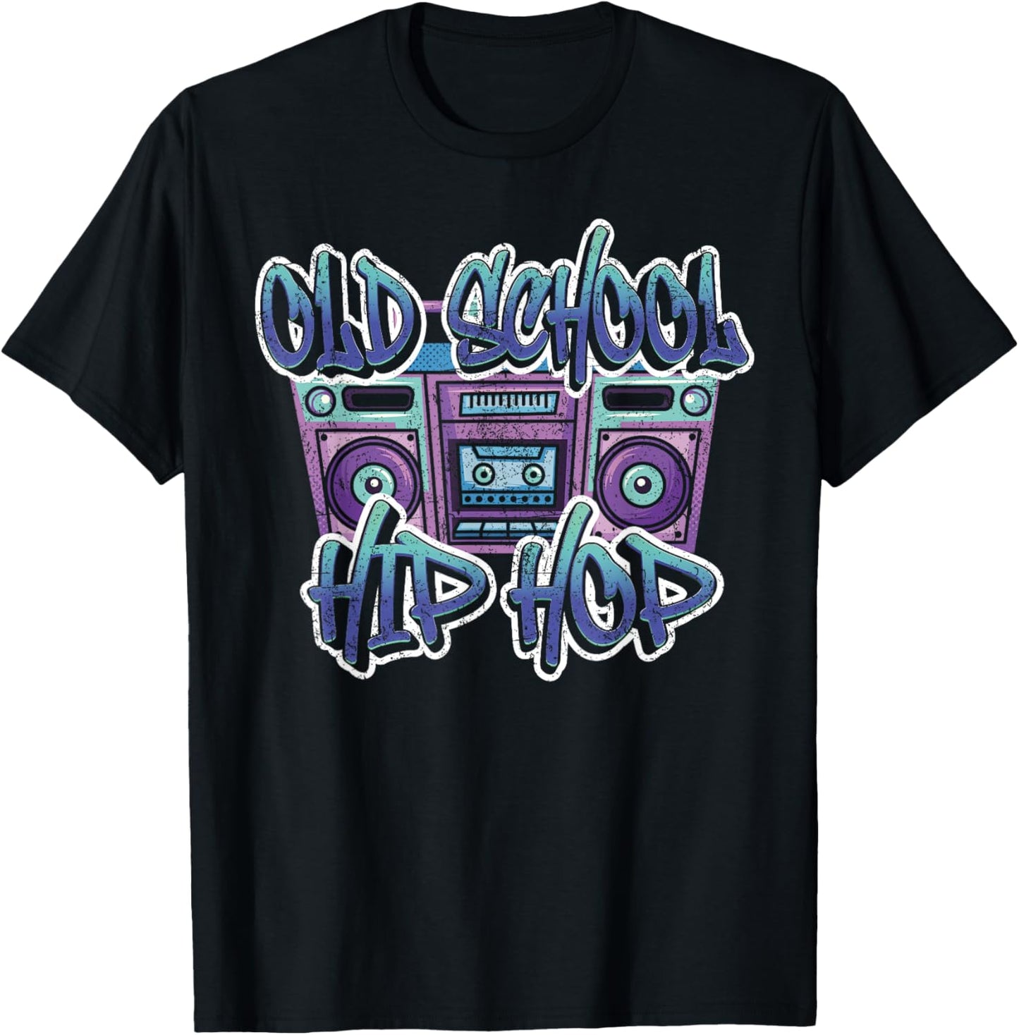 Retro Old School Hip Hop Graffiti Kassette 80er 90er Jahre T-Shirt - T-Shirt | Black