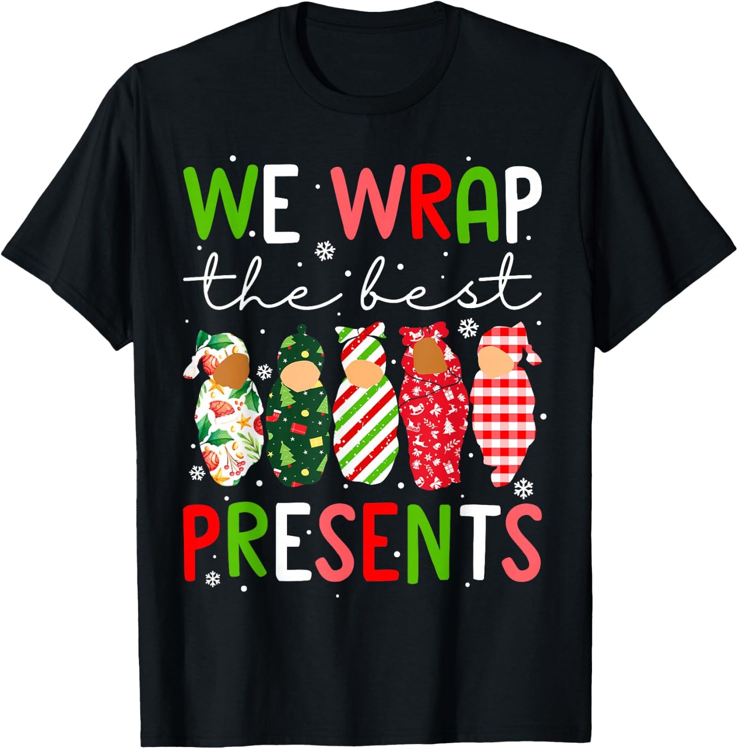 We Wrap The Best Presents Mother Baby Unit Cute Christmas T-Shirt - T-Shirt | Black