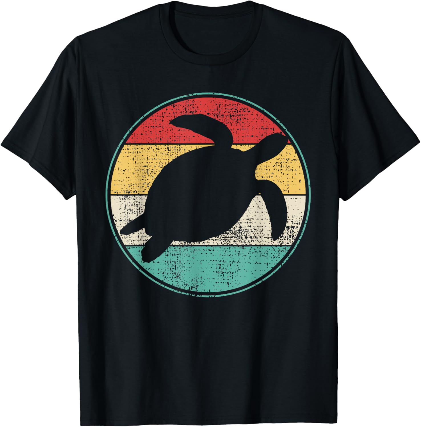 Vintage Retro Turtle Tortoise Waterturtle Marine Biologist T-Shirt - T-Shirt | Black