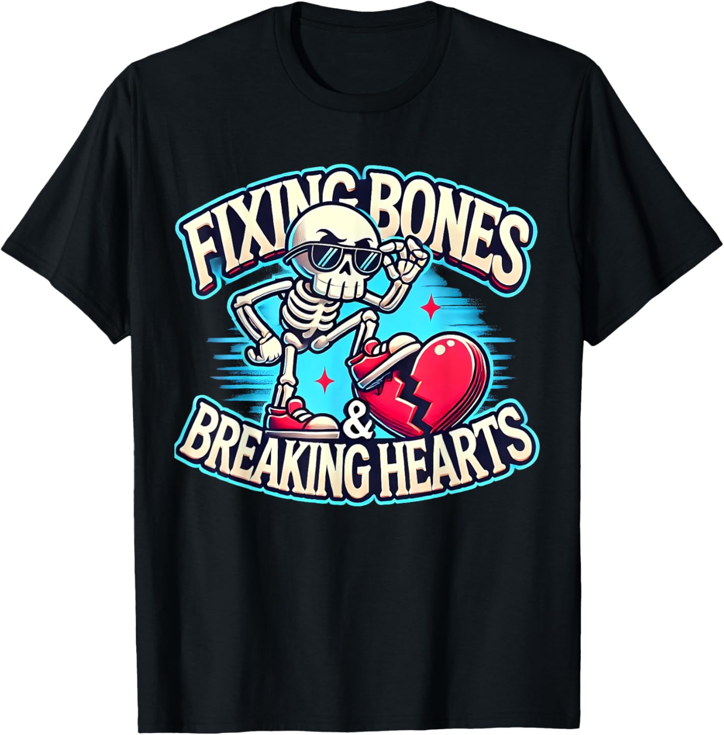 Fixing Bones and Breaking Hearts Orthopedic Crew Ortho Squad T-Shirt - T-Shirt | Black