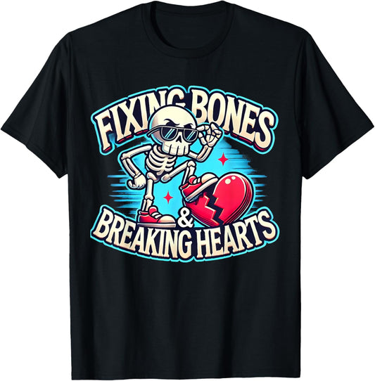 Fixing Bones and Breaking Hearts Orthopedic Crew Ortho Squad T-Shirt - T-Shirt | Black