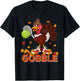 Vintage Gobble Thanksgiving Turkey Playing Tennis Player T-Shirt - T-Shirt | Black