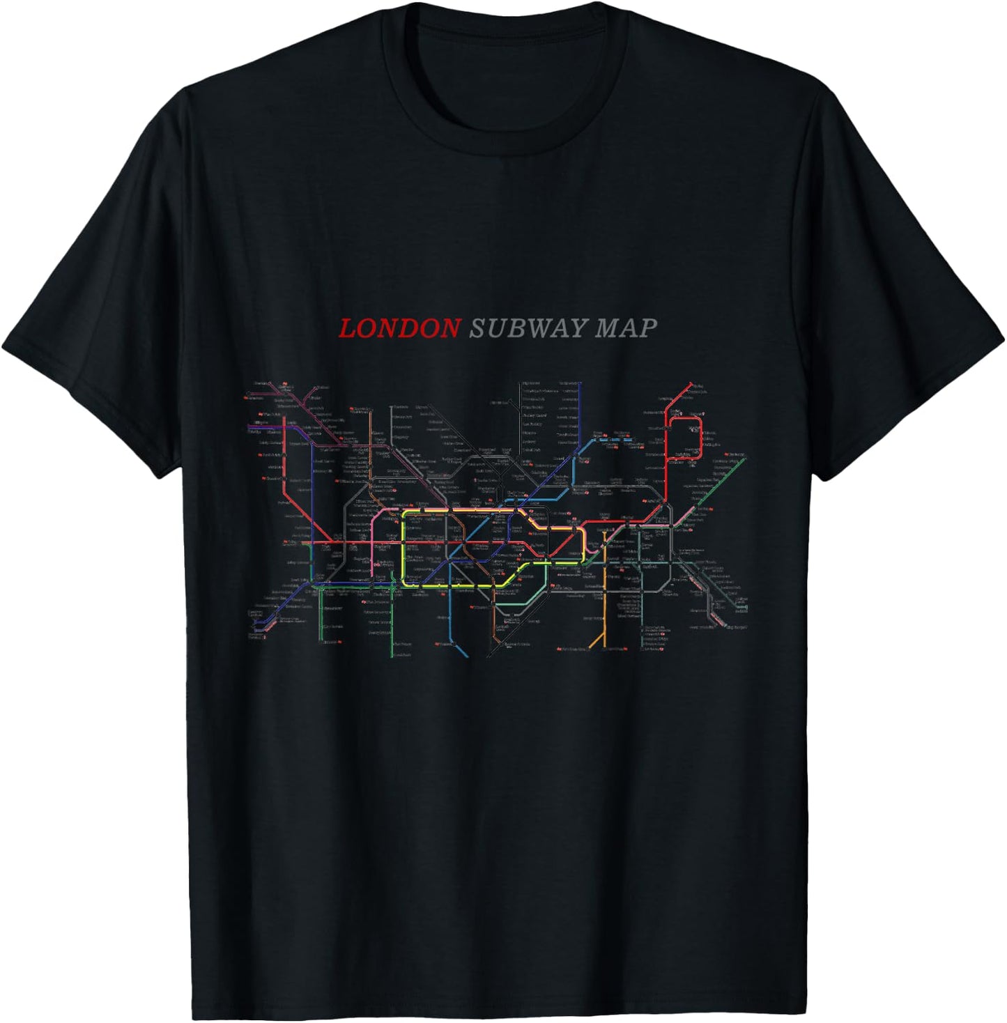 London Subway Map | Metro, Underground T-Shirt - T-Shirt | Black