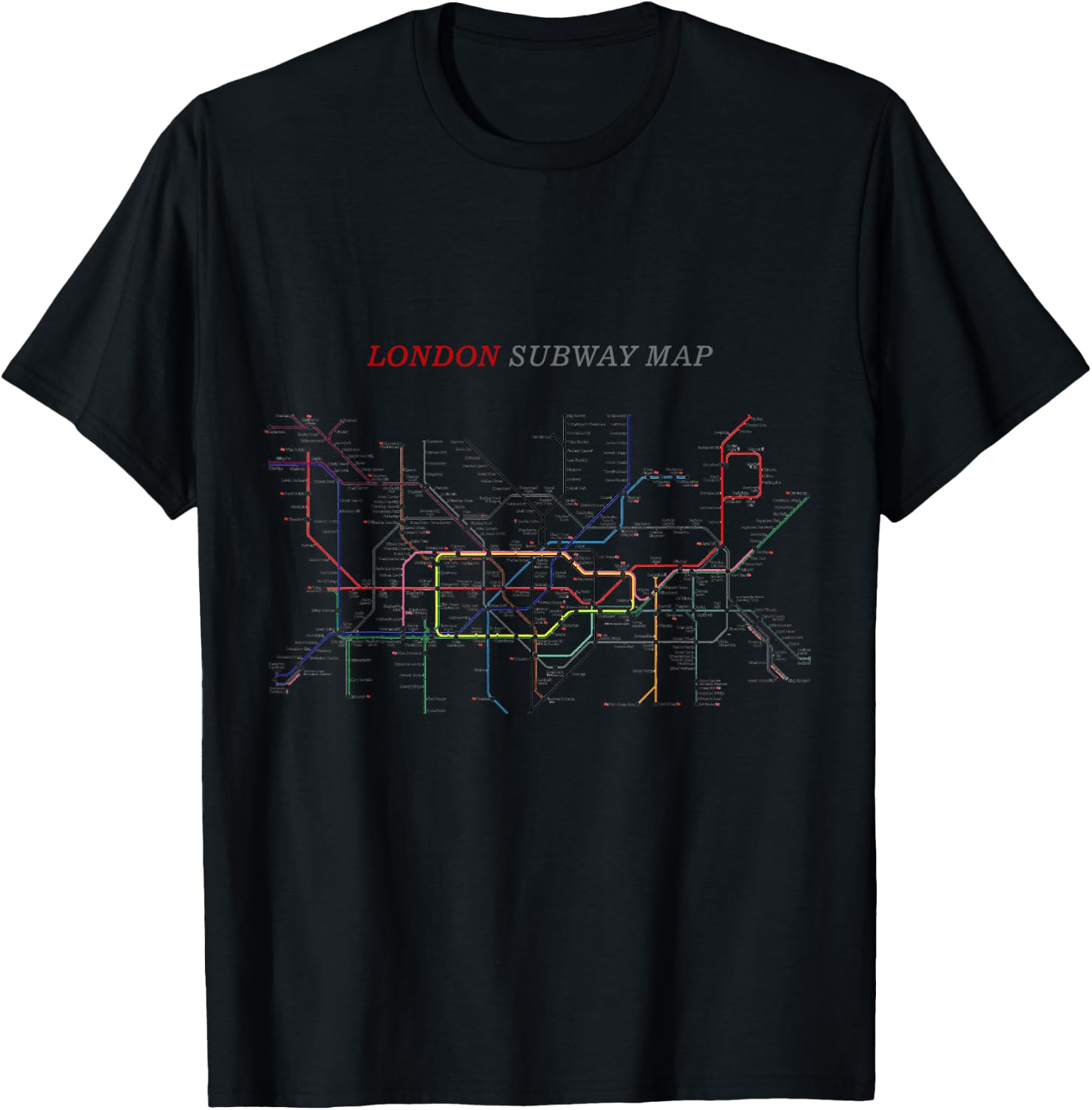London Subway Map | Metro, Underground T-Shirt - T-Shirt | Black