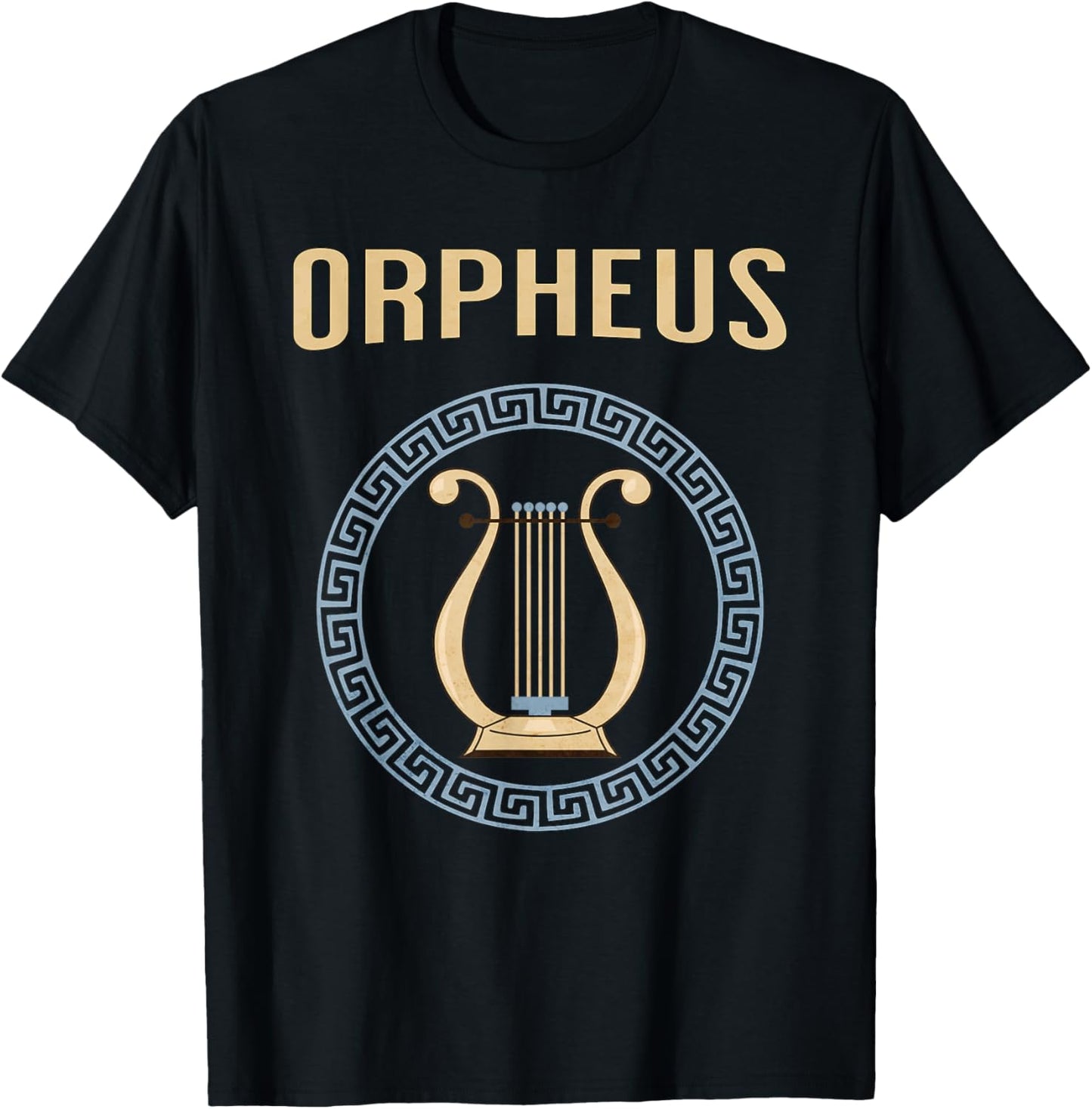 Orpheus Greek Mythology Ancient Greek Lyre Symbol T-Shirt - T-Shirt | Black