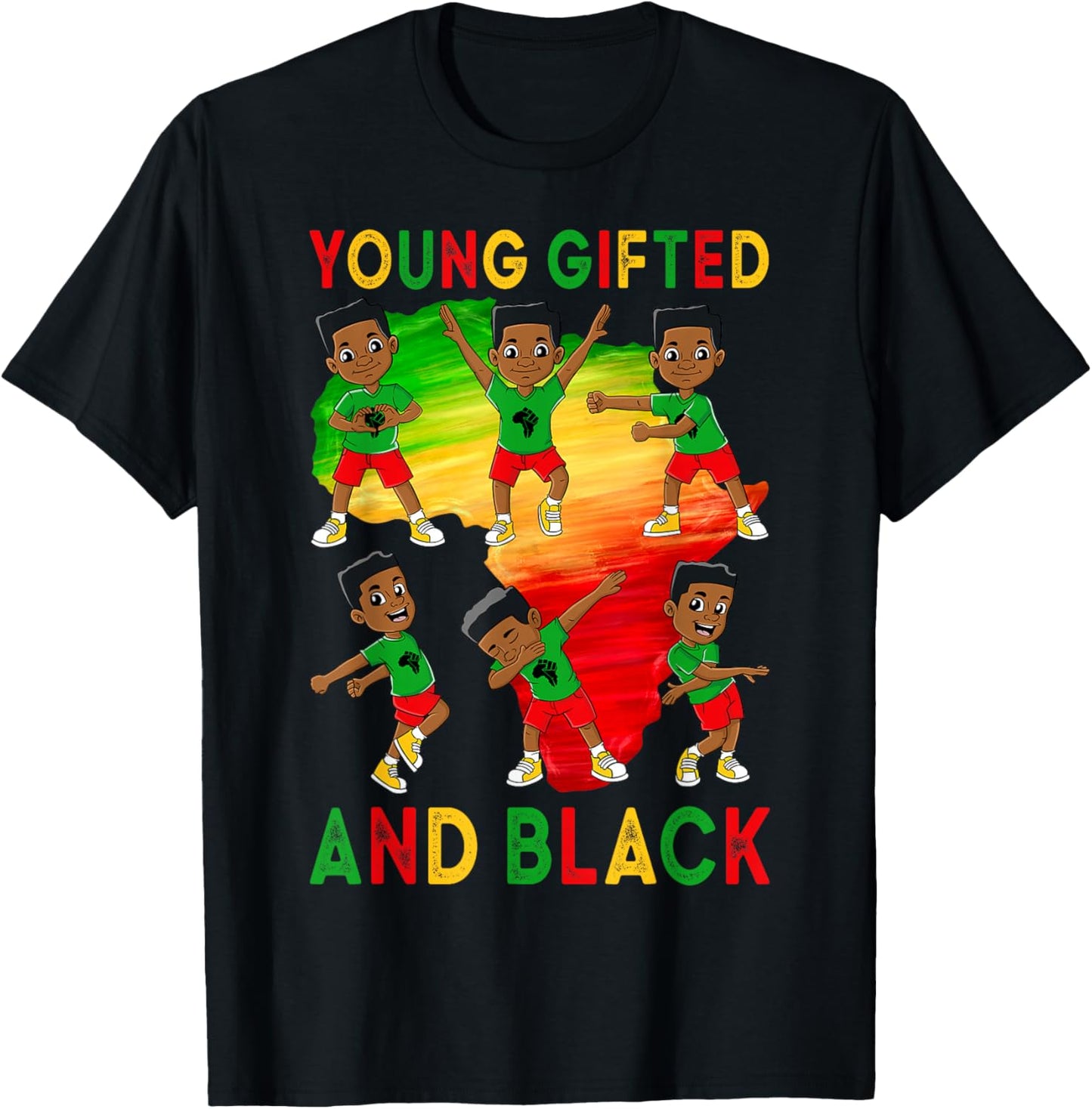 Young Gifted and Black Boys Kids Juneteenth Young King T-Shirt - T-Shirt | Black