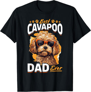 Cavapoo Dog Breed Pet Best Cavapoo Dad Ever Women Girls Kids T-Shirt - T-Shirt | Black