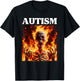 Autism Funny Cringe Edgy Hard Skeleton Meme Flames T-Shirt - T-Shirt | Black