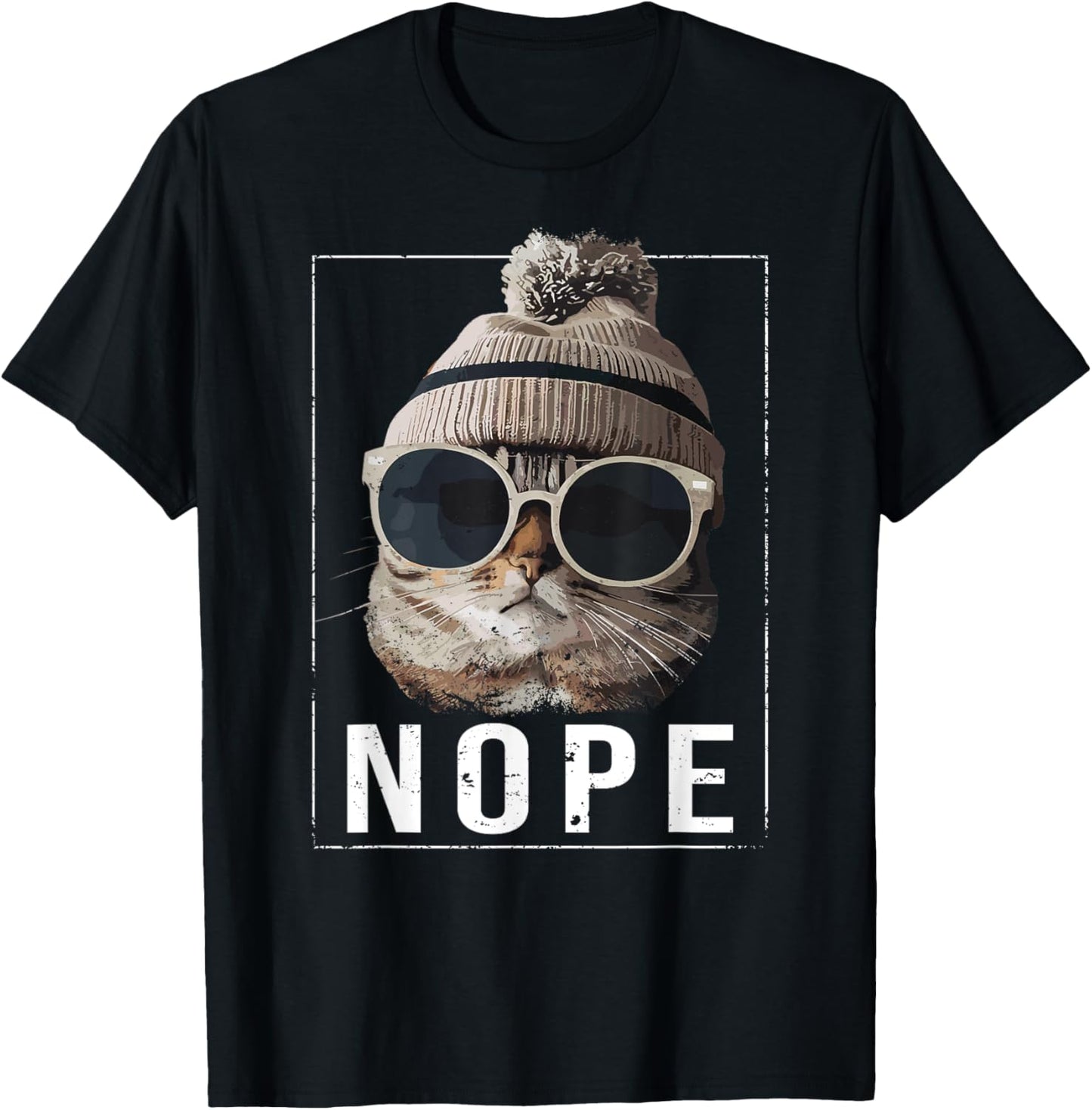 Funny Cat Nope T-Shirt - T-Shirt | Black