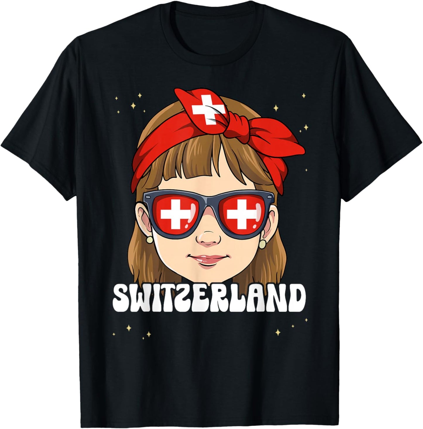 Swiss Girl Switzerland T-Shirt - T-Shirt | Black